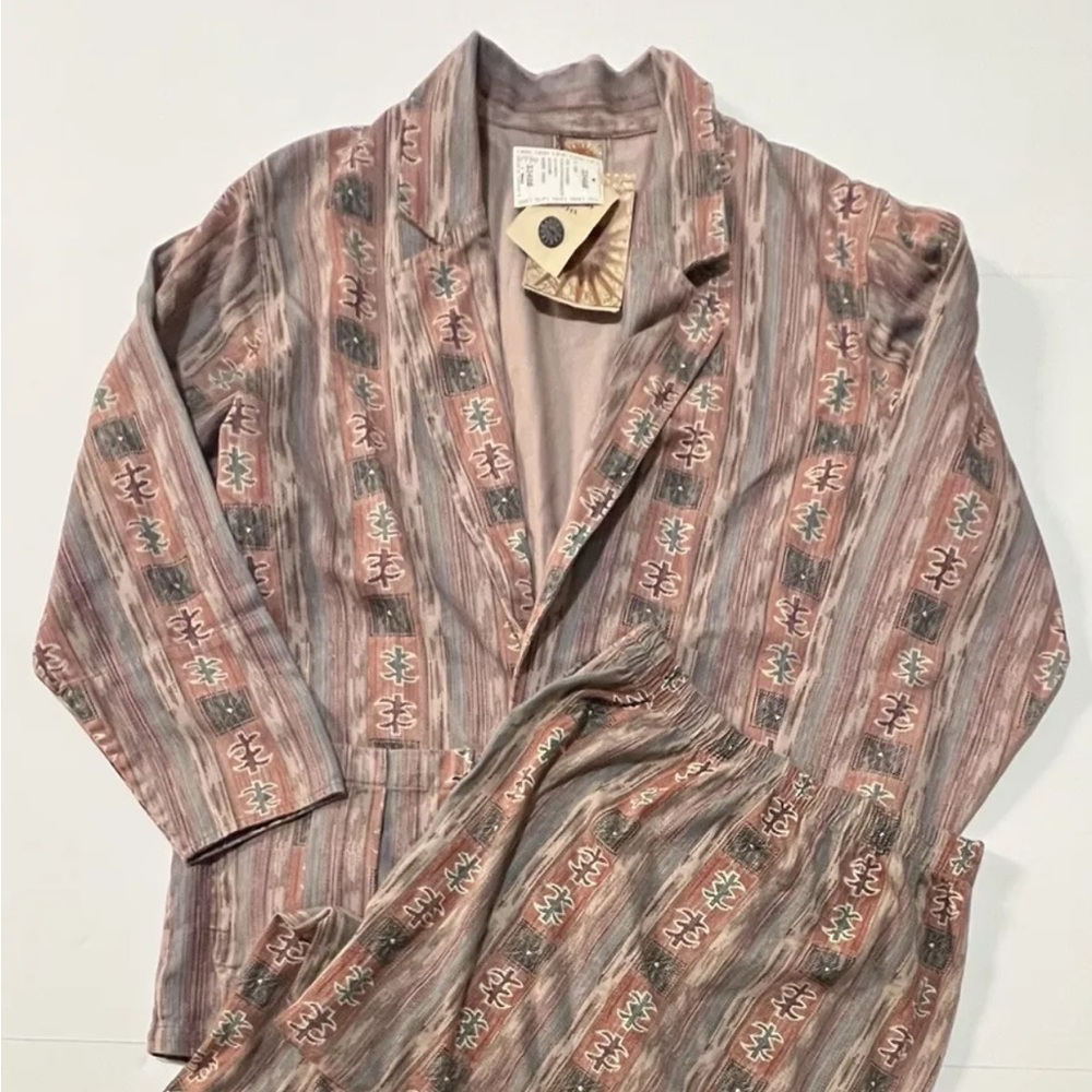 NWT Vtg Chico’s Skirt Set Jacket Blazer & Long Size 1 Large Western Cottage Core